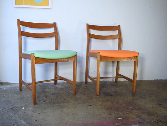 Image 1 of 2x Mid Century Teak Chair Vintage Dining Chairs
