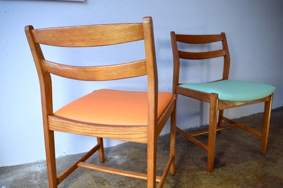 Image 1 of 2x Mid Century Teak Chair Vintage Dining Chairs
