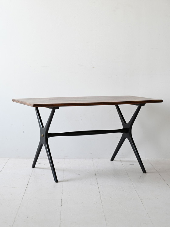 Image 1 of Table basse scandinave avec pieds noirs