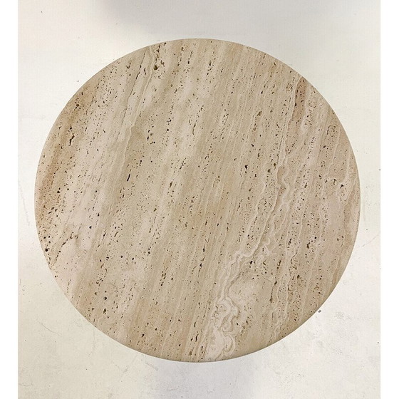 Image 1 of Paire de tables d'appoint vintage en travertin, Italie