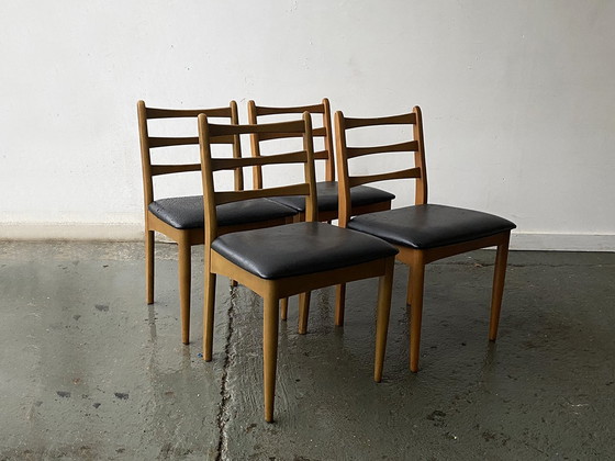 Image 1 of Ensemble de 4 chaises de salle à manger Mid Century des années 1970 par Schreiber Furniture