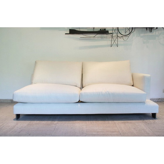 Image 1 of Vintage Lazy Time 2-seater sofa in solid birch and black lacquered metal for Camerich