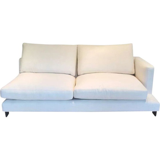 Image 1 of Vintage Lazy Time 2-seater sofa in solid birch and black lacquered metal for Camerich