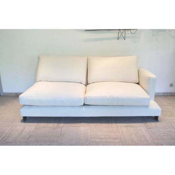 Image 1 of Vintage Lazy Time 2-seater sofa in solid birch and black lacquered metal for Camerich