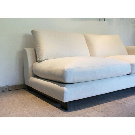 Image 1 of Vintage Lazy Time 2-seater sofa in solid birch and black lacquered metal for Camerich