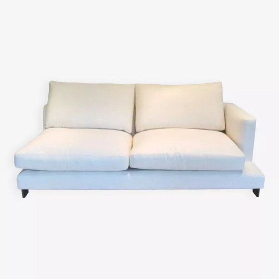 Image 1 of Vintage Lazy Time 2-seater sofa in solid birch and black lacquered metal for Camerich
