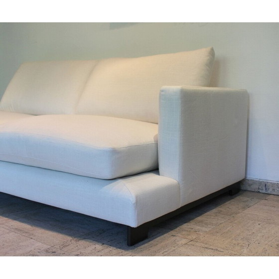 Image 1 of Vintage Lazy Time 2-seater sofa in solid birch and black lacquered metal for Camerich