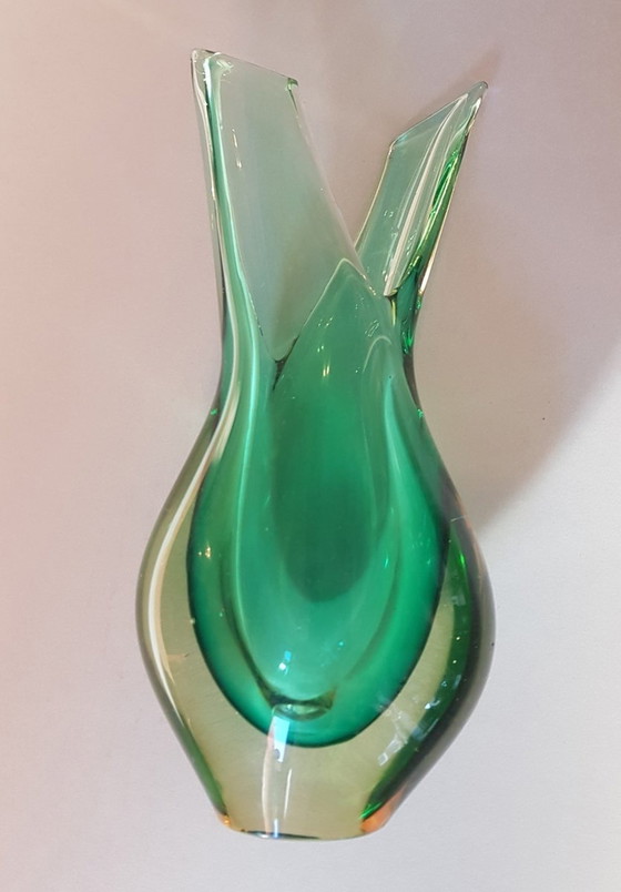 Image 1 of Vase en verre Sommerso de Murano, 1950S