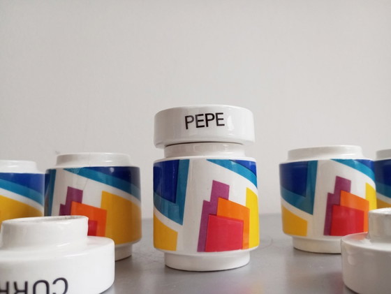 Image 1 of Peter Chinni Porte-épices constructiviste Arte Ceramicana Romana Italie 1970's