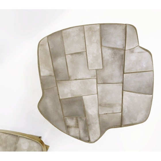 Image 1 of Table d'appoint italienne vintage contemporaine en laiton et céramique