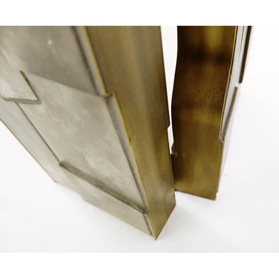 Image 1 of Table d'appoint italienne vintage contemporaine en laiton et céramique