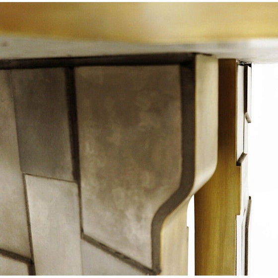 Image 1 of Table d'appoint italienne vintage contemporaine en laiton et céramique