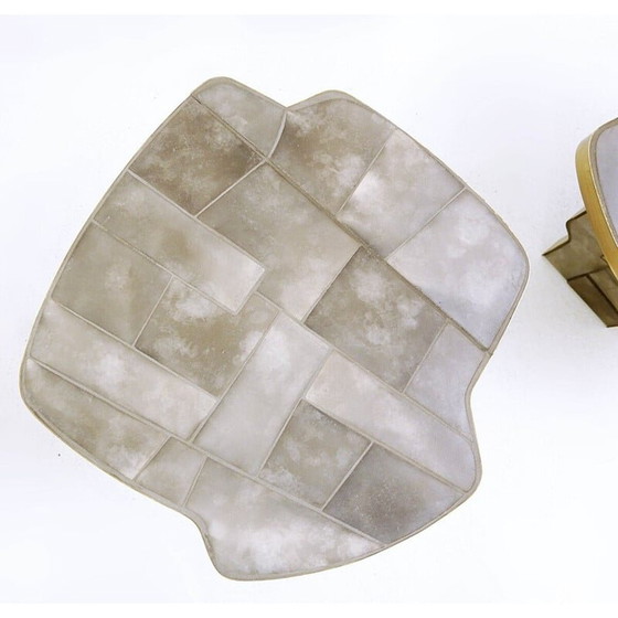 Image 1 of Table d'appoint italienne vintage contemporaine en laiton et céramique