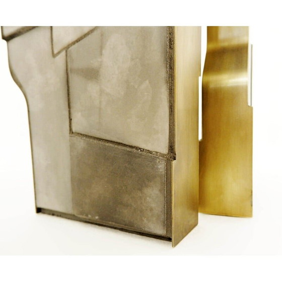 Image 1 of Table d'appoint italienne vintage contemporaine en laiton et céramique