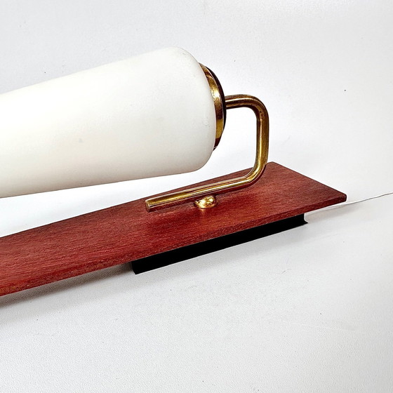 Image 1 of Applique vintage | teck, verre opalin, laiton