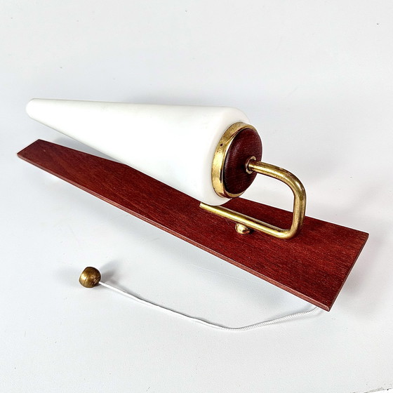 Image 1 of Applique vintage | teck, verre opalin, laiton