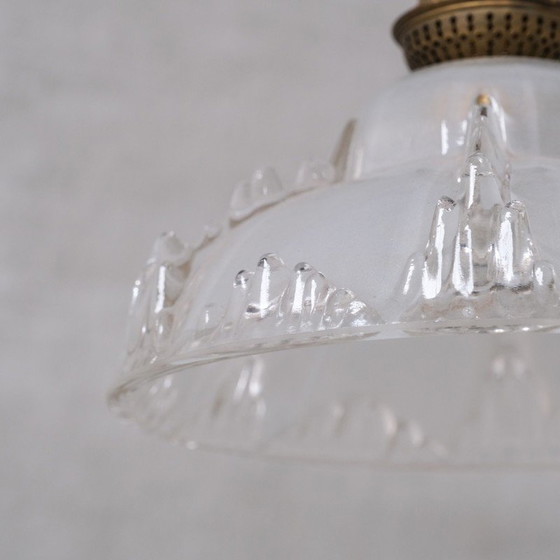 Image 1 of Lampe suspendue vintage en verre "Ice", France 1970