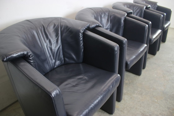 Image 1 of 4X Garniture Rolf Benz Club Fauteuil une place avec accoudoirs Cuir