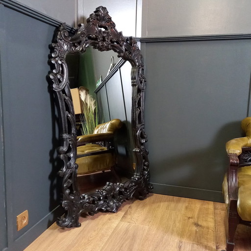 Miroir Rococo noir