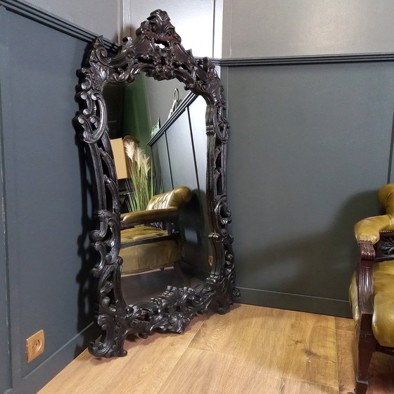 Image 1 of Miroir Rococo noir
