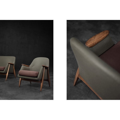 Ensemble de salon en bois vintage par Svante Skogh pour Asko, Suède 1950
