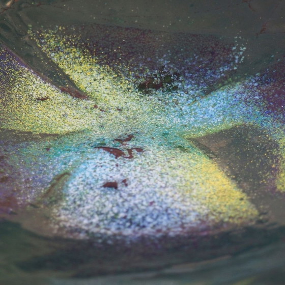 Image 1 of 1970S Bol en métal émaillé signé par l'artiste