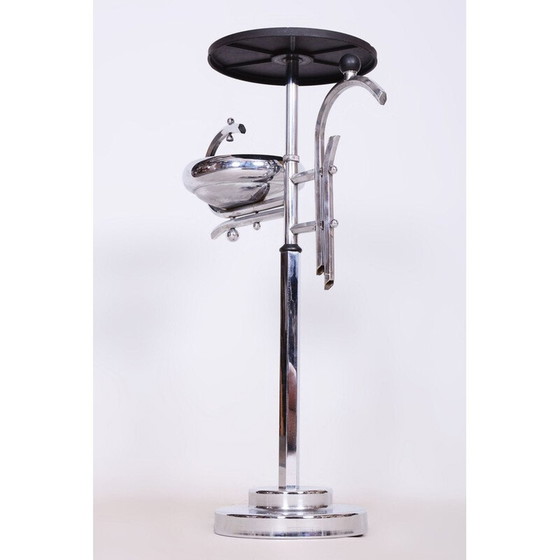 Image 1 of Table d'appoint vintage Bauhaus en acier chromé et bakélite, Allemagne 1930