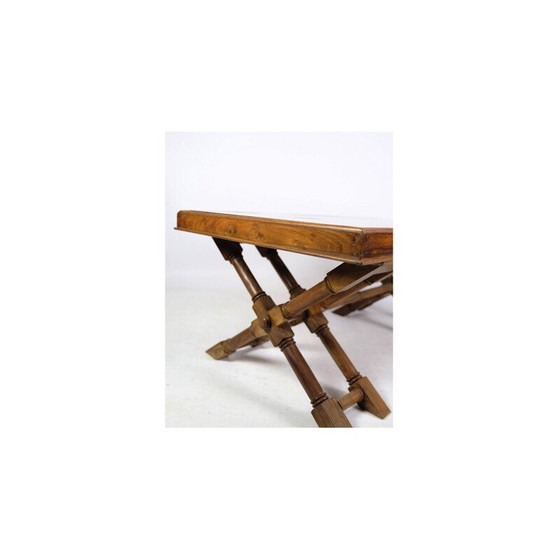 Image 1 of Table basse vintage en bois foncé avec plateau en verre, 1960