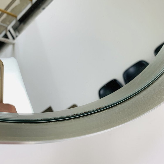 Image 1 of Miroir vintage en aluminium brossé par Pierre Vandel, 1970