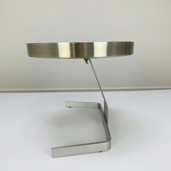 Image 1 of Miroir vintage en aluminium brossé par Pierre Vandel, 1970