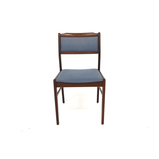 Image 1 of Ensemble de 8 chaises vintage en teck et tissu, Suède 1960