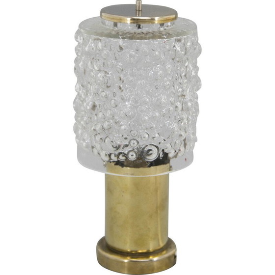 Image 1 of Lampe de table vintage en laiton et verre, Tchécoslovaquie 1970