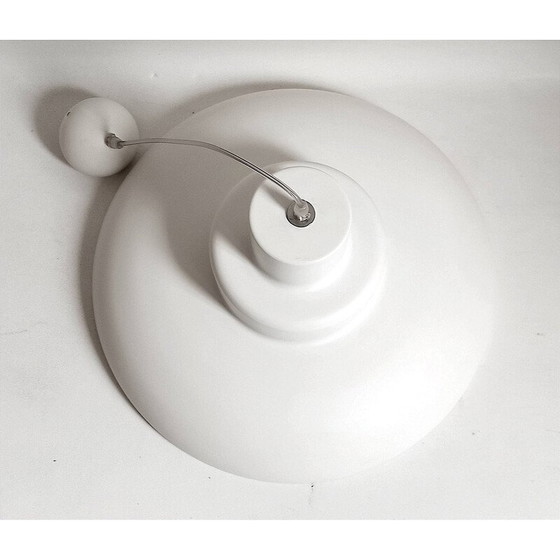 Image 1 of Lustre vintage en métal laqué blanc, 1980
