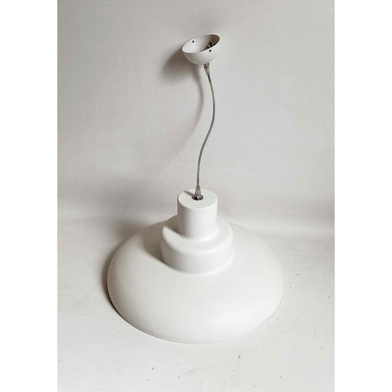 Image 1 of Lustre vintage en métal laqué blanc, 1980