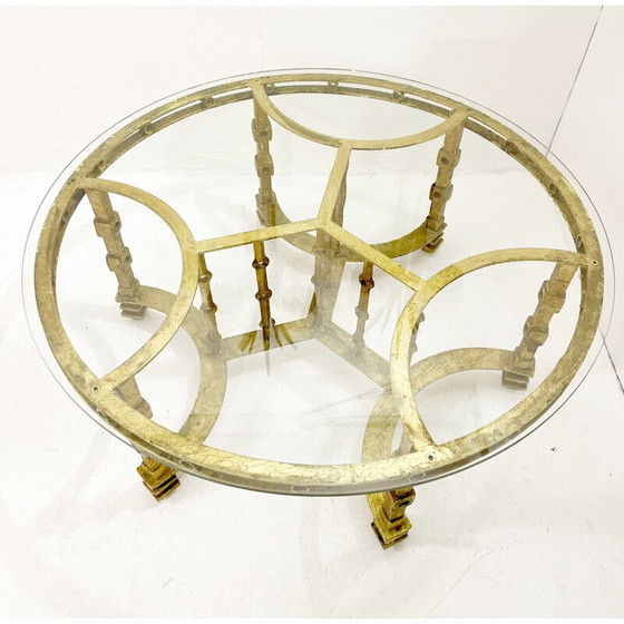 Image 1 of Table basse vintage en fer forgé et verre, France 1940