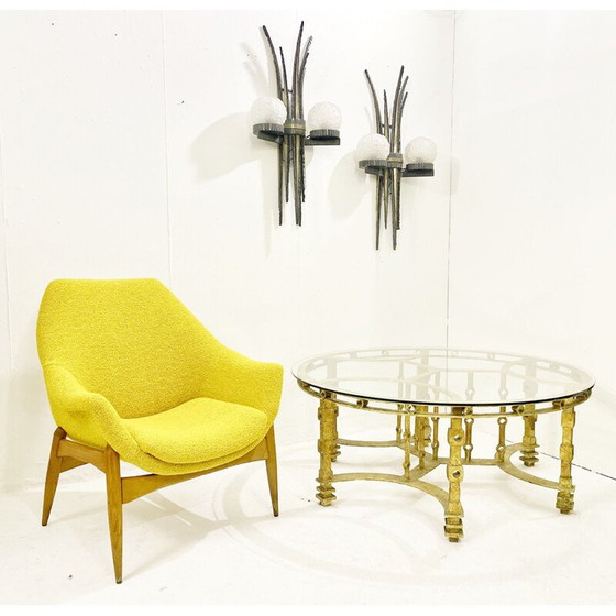 Image 1 of Table basse vintage en fer forgé et verre, France 1940