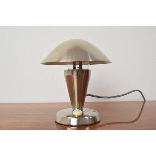 Lampe de table Bauhaus chromée vintage, Tchécoslovaquie 1930