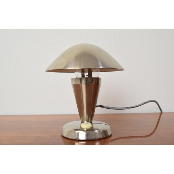 Image 1 of Lampe de table Bauhaus chromée vintage, Tchécoslovaquie 1930