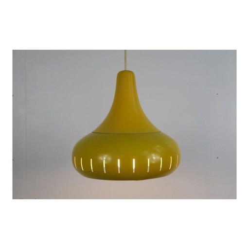 Lampe suspendue jaune vintage 1960