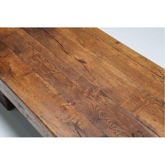 Image 1 of Table basse rustique en bois massif, France 1950