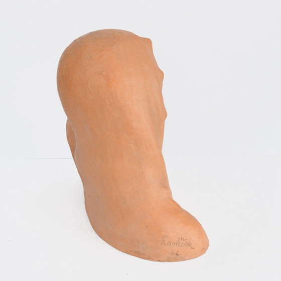 Image 1 of Buste en argile vintage de Marie avec un enfant par Karel Havlíček, République tchèque 1942s.