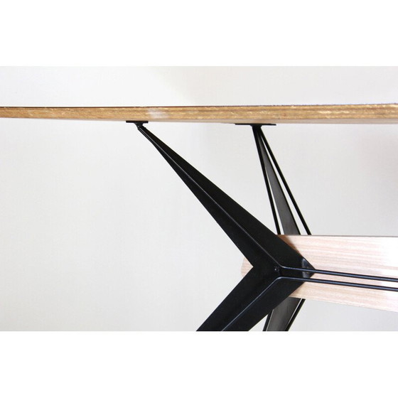 Image 1 of Table vintage pour six personnes en fer et plateau en formica, Italie 1950