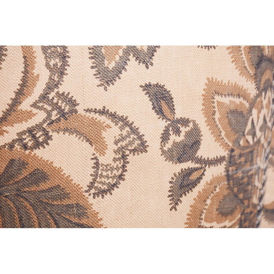 Image 1 of Tabouret vintage Art Déco en bois et tissu, Tchécoslovaquie 1930