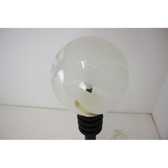 Image 1 of Lampadaire vintage en bois et verre, Allemagne 1970