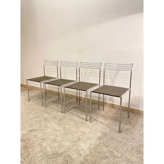 Image 1 of Ensemble de 4 chaises vintage Fly Line "Spaghetto" par Giandomenico Belotti, Italie 1970
