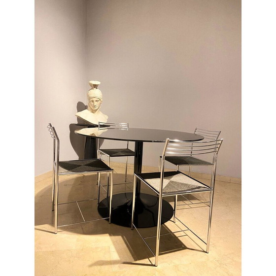 Image 1 of Ensemble de 4 chaises vintage Fly Line "Spaghetto" par Giandomenico Belotti, Italie 1970