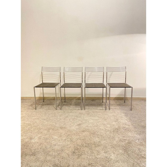 Image 1 of Ensemble de 4 chaises vintage Fly Line "Spaghetto" par Giandomenico Belotti, Italie 1970