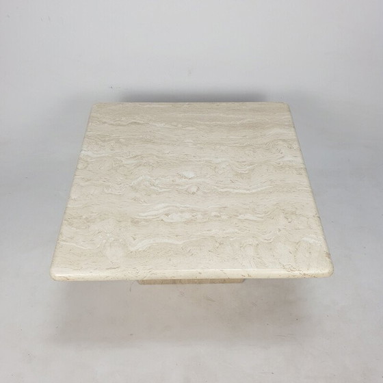 Image 1 of Table basse vintage en travertin, Italie 1980