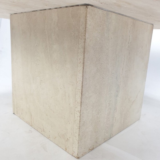 Image 1 of Table basse vintage en travertin, Italie 1980