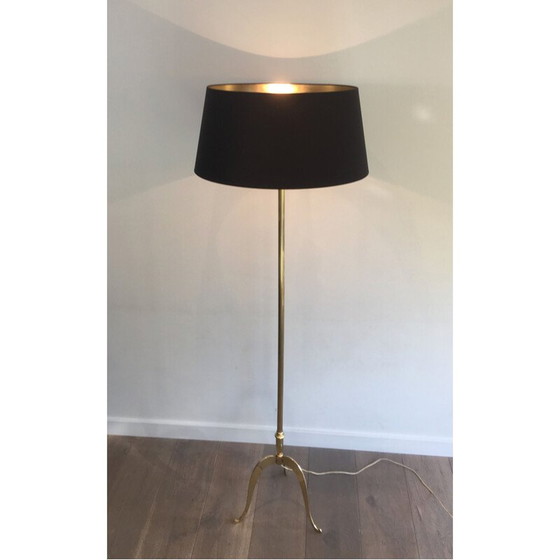 Image 1 of Lampadaire néoclassique en laiton, France 1940